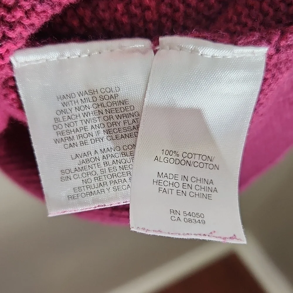 Jones New York Cardigan Womens Size XL Sweater Button Knit Cotton Gradiant Pink